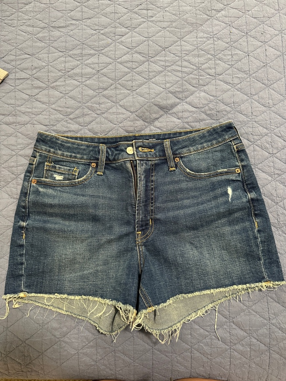 Old Navy Dark Blue Distressed Denim Shorts